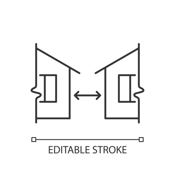 Minimum Distance Buildings Linear Icon Regulation Human Habitation Apartment Houses — Stock Vector