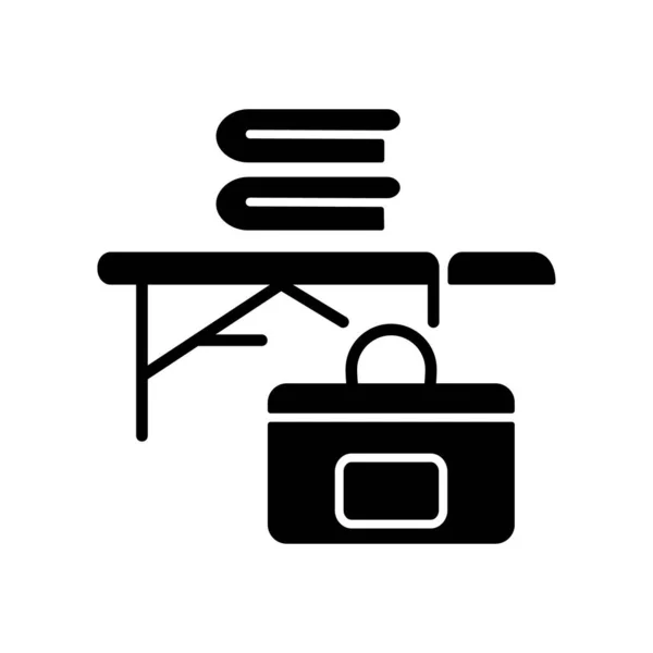 Table Massage Portable Icône Glyphe Noir Lit Massage Professionnel Pliant — Image vectorielle