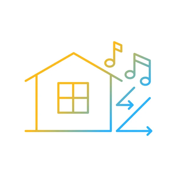 Icône Vectorielle Linéaire Gradient Isolation Acoustique Murs Insonorisation Amélioration Des — Image vectorielle