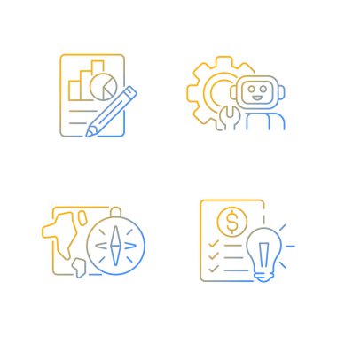 Okul konularının çeşitliliği doğrusal vektör simgeleri ayarlandı. Ekonomi raporu. Finansal okuryazarlık eğitimi. İnce çizgili sembol demetleri. İzole edilmiş taslak illüstrasyon koleksiyonu