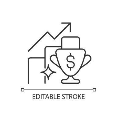Performans bonusu doğrusal simgesi. Yetenekli çalışanları motive etmek. İş performansını arttırıyorum. İnce çizgi özelleştirilebilir illüstrasyon. Contour sembolü. Vektör izole çizim. Düzenlenebilir vuruş