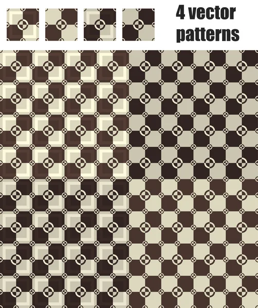 3D čtverec a kruh vzorek 4 x 1 hnědá — Stockový vektor