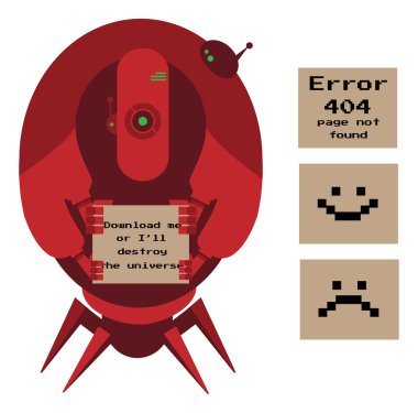 Büyük kırmızı uzaylı robot
