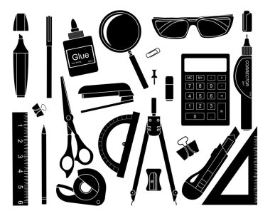 Set of stationery tools clipart