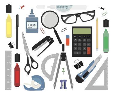 Set of stationery tools clipart