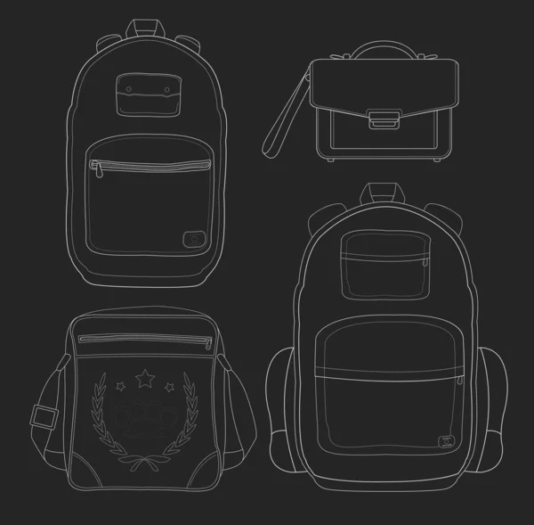 Conjunto de 4 bolsos de moda para hombres — Vector de stock