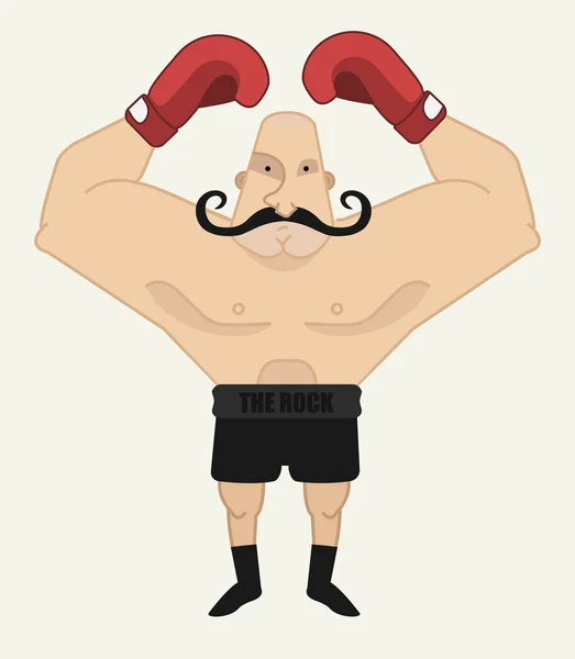 Emblemă atletică de piatră cu boxer — Vector de stoc