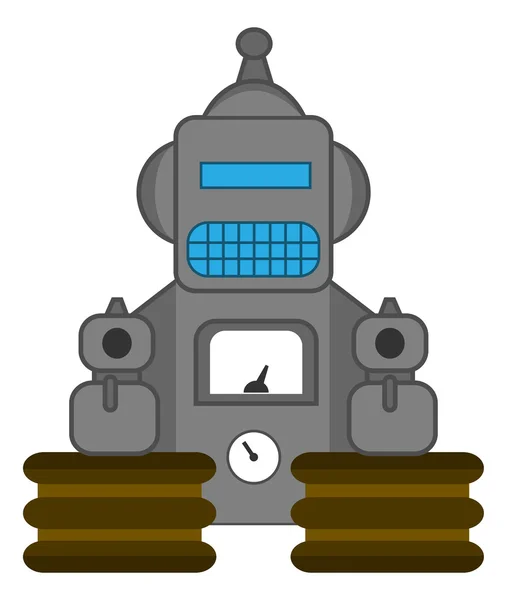 怒っているフラットなデザインのロボット — ストックベクタ
