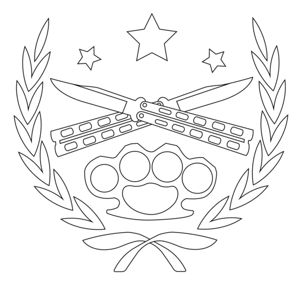 Эскиз тату кастет с венком