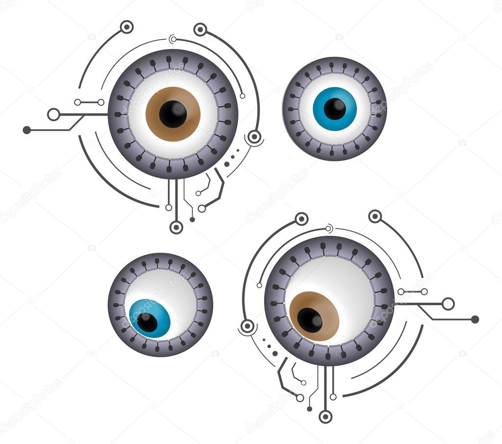 Cyborg eyes illustration