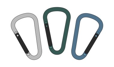 Set of climbing carabiners clipart
