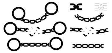 Set of handcuffs, chains clipart