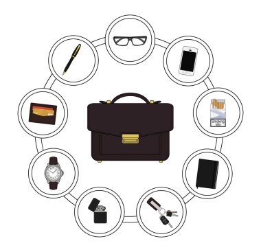 Every day businessman items collection