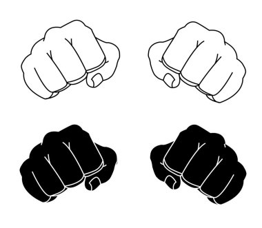 Clenched man fists clipart