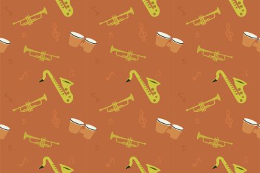 Caz müzik aletleri desen