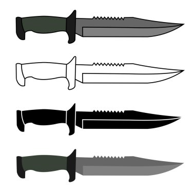 Military combat knife set clipart