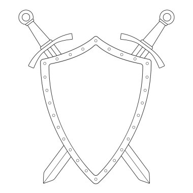 Two crossed swords with shield