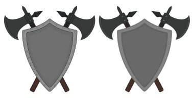 Ortaçağ silahlar kılıç logo kalkan