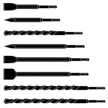 Set of professional hammer drill bits