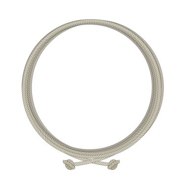 Yuvarlak eski halat düğümü çerçeve