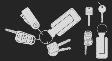 Set of realistic keys icons