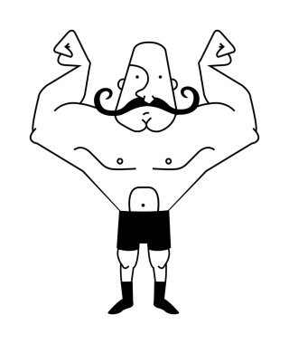 Big muscular retro sportsman