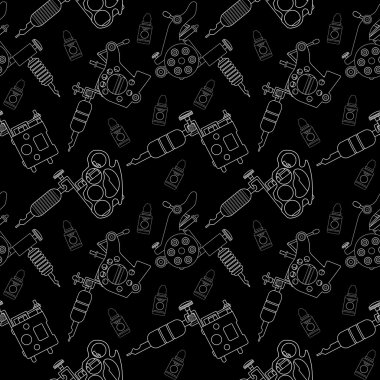 Tattoo machines and ink seamless pattern