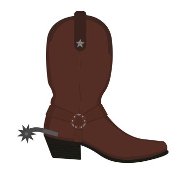 Wild west leather cowboy boot vector