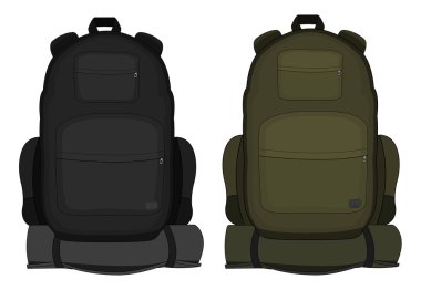 Travel tourism backpacks with mattress clipart