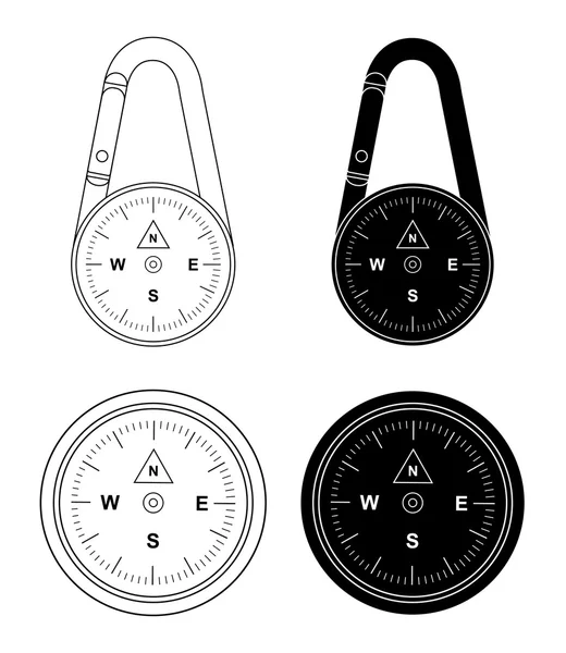 Kapesní cestovní oceli kompas — Stockový vektor