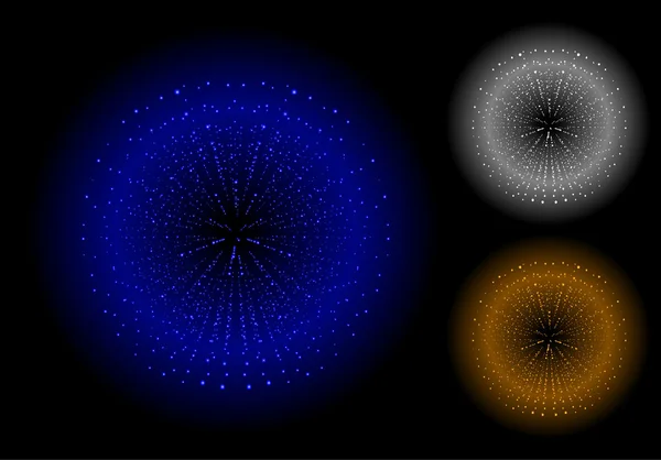 Les étincelles spatiales pulvérisent des explosions brillantes — Image vectorielle