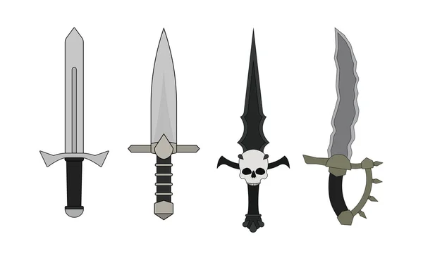 Set of different daggers — Stock Vector