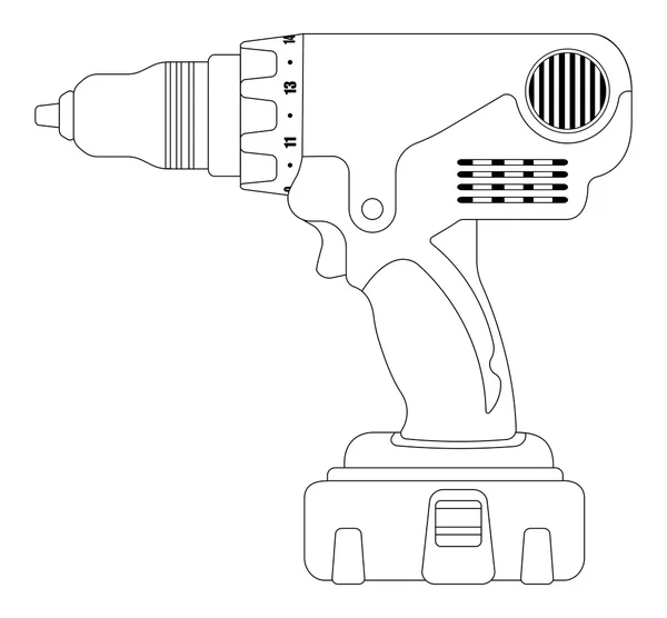 Electric cordless hand drill — Stockvector