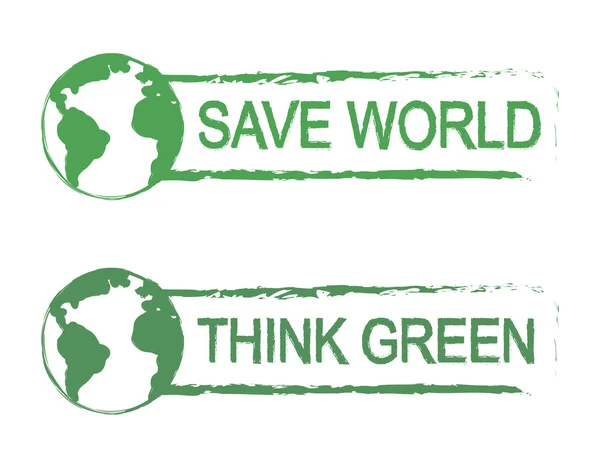 Save world, think green — 图库矢量图片