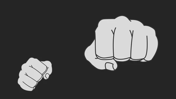 Man fists in fight stance — Wektor stockowy