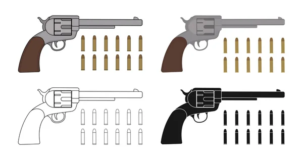 Pistola revólver — Vector de stock