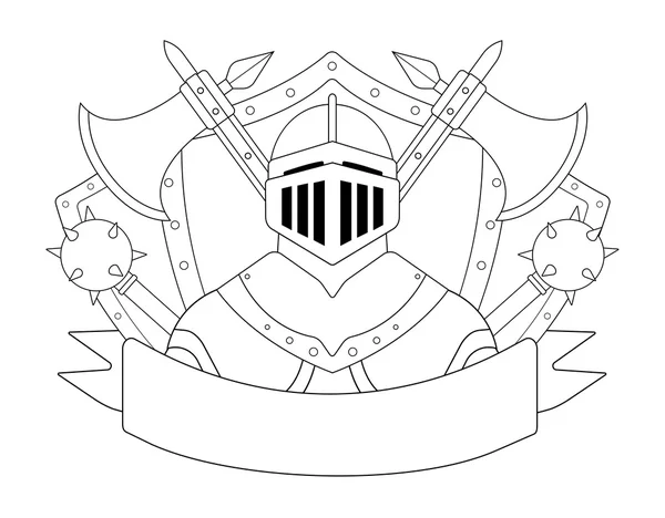 Logo cavaliere medievale — Vettoriale Stock