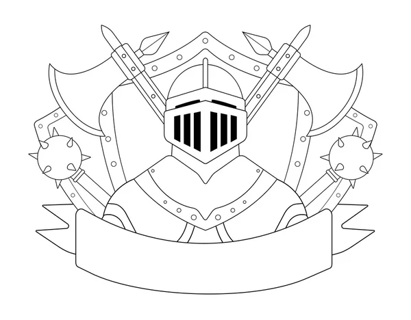 Logo chevalier médiéval — Image vectorielle