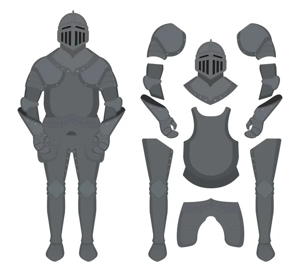 Medieval knight armor no outline — Stock Vector