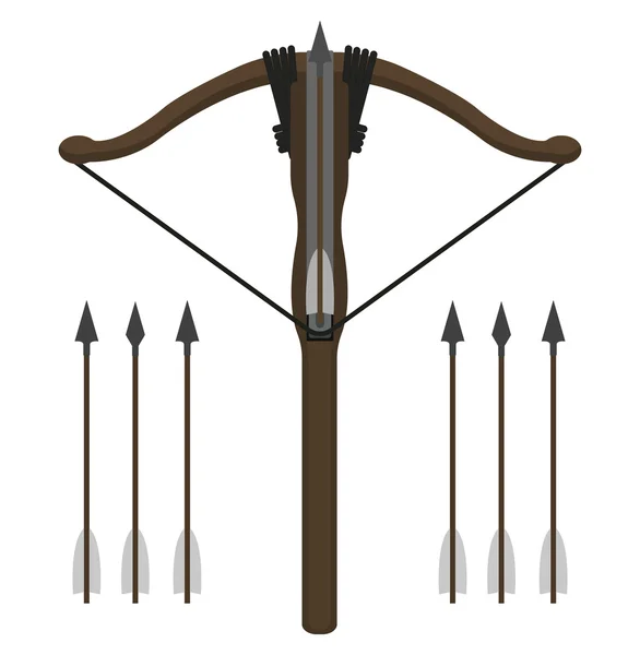 Besta de madeira medieval com setas —  Vetores de Stock