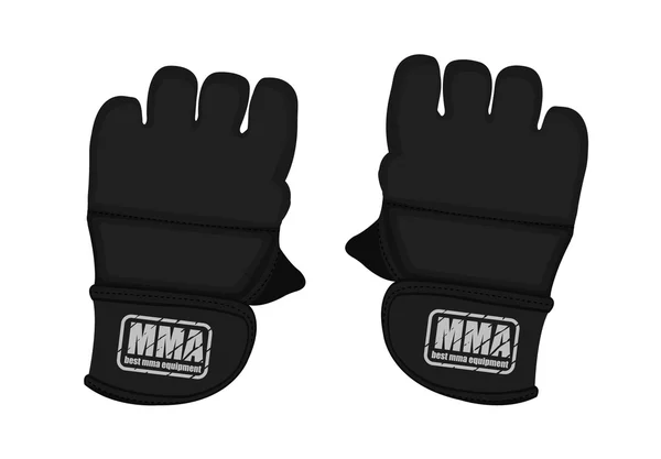 Black sparring grappling gloves — Stock Vector