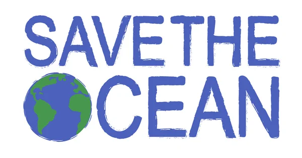 Save the ocean grunge graffiti print — Stockový vektor