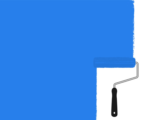 paint roller yellow blue