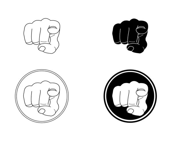 Pointing fingers set — Stock Vector