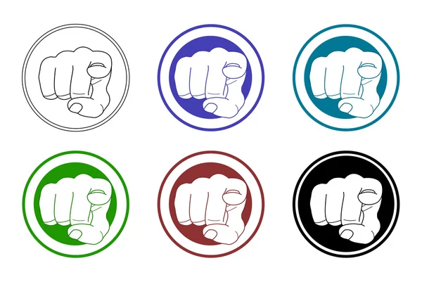 Pointing fingers icons set — Stock Vector