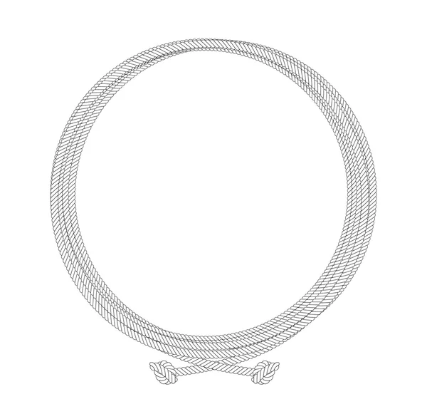 Рамка контурного вузла круглої мотузки — стоковий вектор