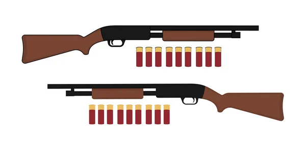 Two shotguns with bullets — Stock Vector