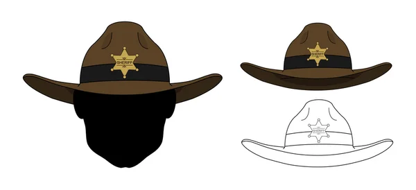 Old fashion sheriff hat — Stock Vector