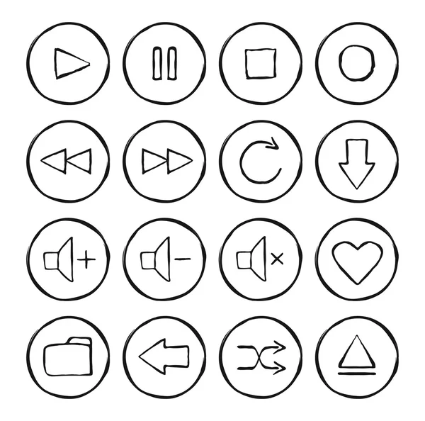 Mão desenhado conjunto de ícones esboço —  Vetores de Stock