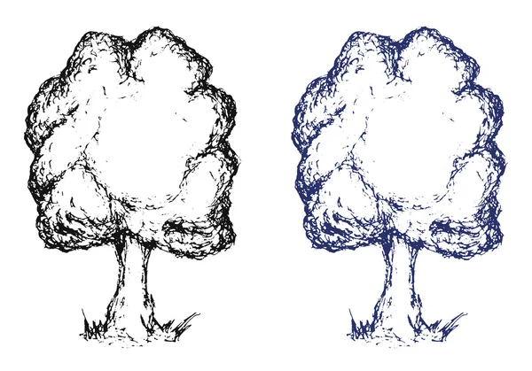 Ručně tažené skica strom — Stockový vektor